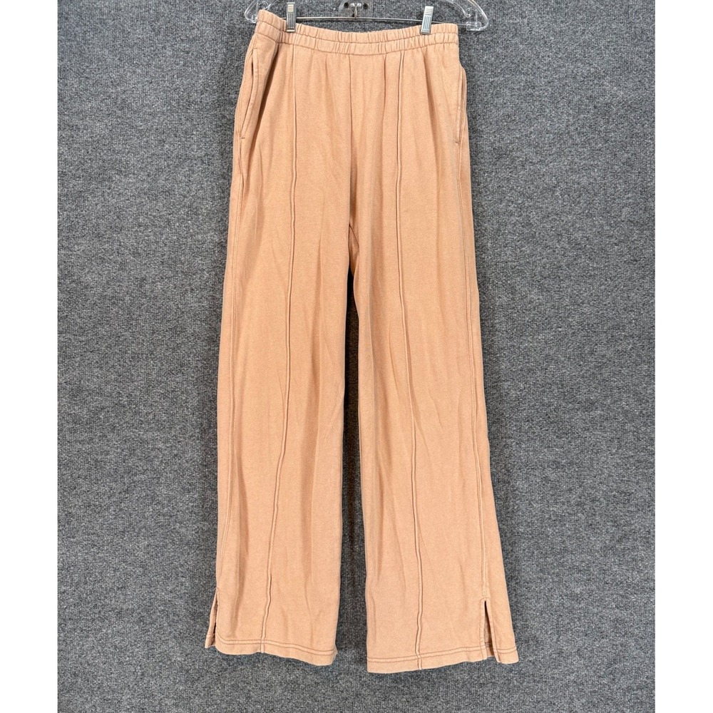 Aerie Sweatpants Womens Small Peach Seam Detail Lounge Comfy Wide Leg Pants